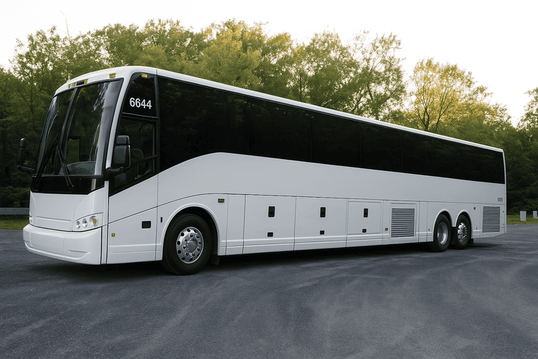 exterior of Charter Bus Rental Hayward coach bus